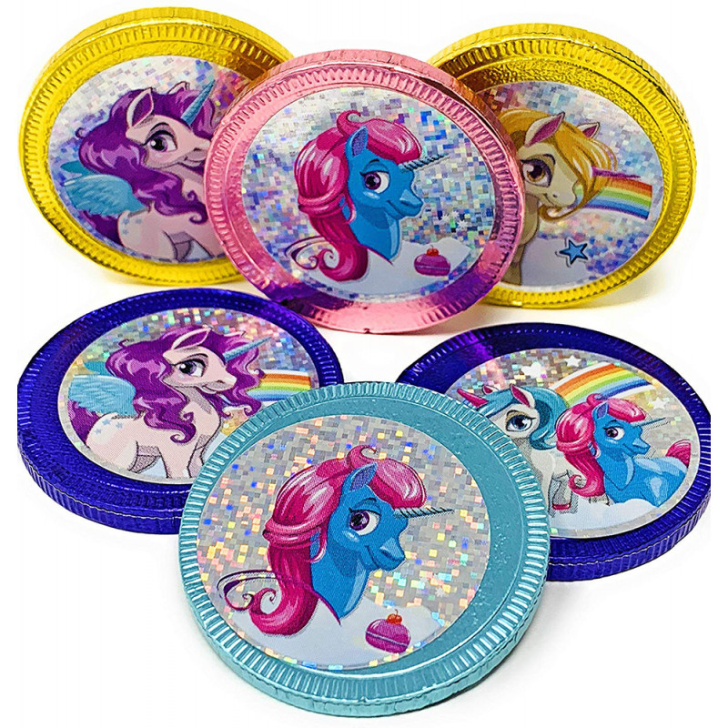 Sweet Gourmet SweetGourmet Magical Unicorns Milk Chocolate Coins with ...